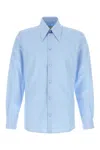 Valentino Long Sleeve Poplin Shirt Featuring Collar In Blue