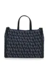 Valentino Garavani Light Blue Tote Bag With Toile Iconographe Motif In Denim Man