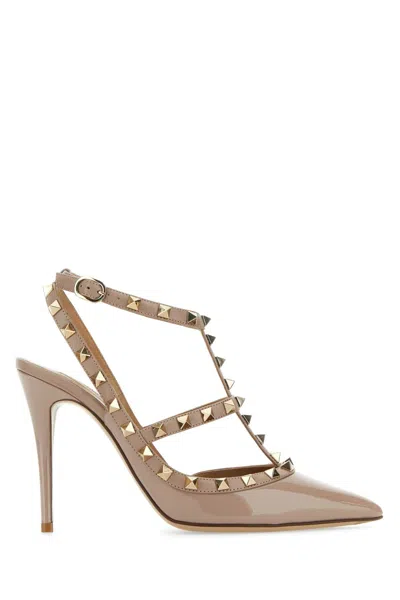 Valentino Garavani Light Pink Leather Rockstud Pumps
