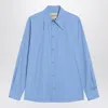 Valentino Long Sleeve Poplin Shirt Featuring Collar In Blue