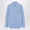 Valentino Clear Blue Button-up Shirt With Decorative Collar Buttons