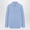 Valentino Clear Blue Button-up Shirt With Decorative Collar Buttons