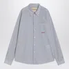 Valentino Garavani Striped Shirt Shirt And Blouse Light Blue In Gray