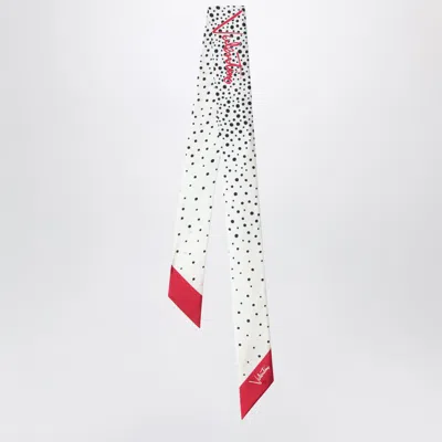 Valentino Garavani Little Stars Starry Mini Silk Bandeau Scarf In White
