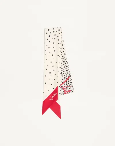 VALENTINO VALENTINO GARAVANI LITTLE STARS STARRY SILK BANDEAU SCARF WOMAN VANILLA/MULTICOLOUR UNI