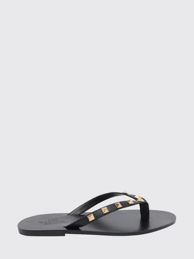 VALENTINO GARAVANI VALENTINO GARAVANI ROCKSTUD CALFSKIN THONG SANDALS WITH STUDS,I58266002