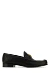 Valentino Garavani Men Black Leather Vlogo Loafers In Black