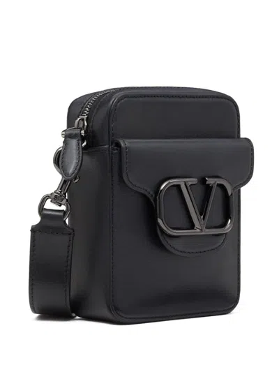 Valentino Garavani Garavani Loc Go Plaque Mini Crossbody Bag In Black