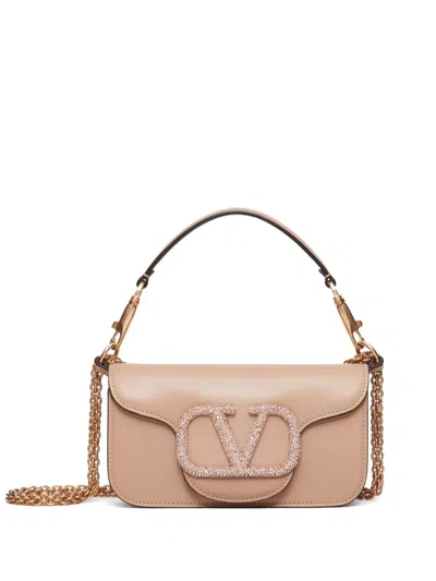 Valentino Garavani Locò Leather Shoulder Bag In Pink