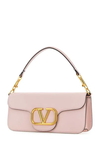 Valentino Garavani Locò Leather Shoulder Bag In Pink