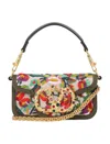 Valentino Loco Small Flower Beaded Shoulder Bag In Multi Green