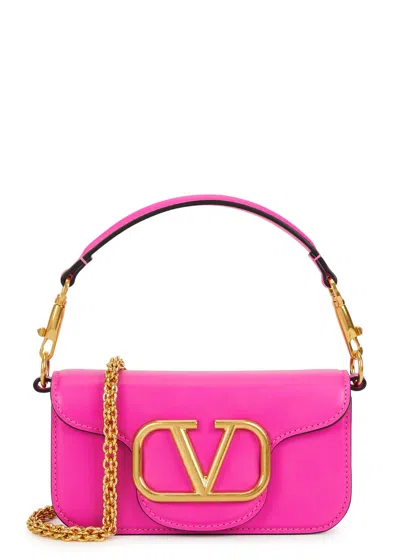 Valentino Garavani Locò Small Leather Shoulder Bag In Pink
