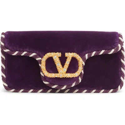 Valentino Garavani Locò Velvet Clutch