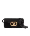 Valentino Garavani Locò Velvet Clutch With Jewel Logo