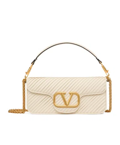 Valentino Garavani Garavani Locpleated Shoulder Bag In Ivory