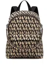 Valentino Toile Iconographe Backpack With Leather Detailing