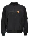 Valentino Nylon Bomber With Leather Patch And Vlogo Detail In Black