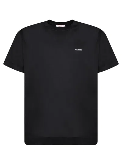 Valentino Garavani Logo Cotton T-shirt In Black