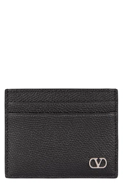 Valentino Garavani Logo Detail Leather Card Holder