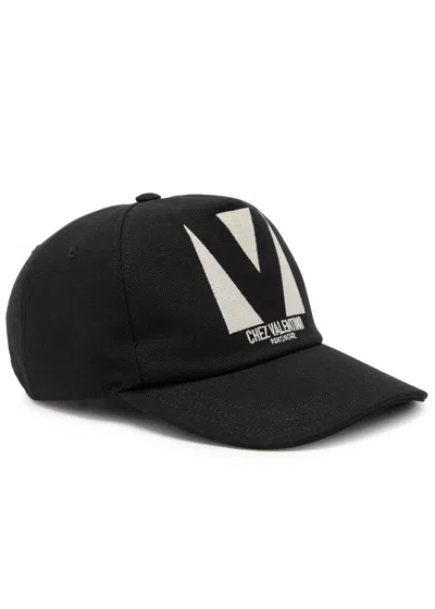 Valentino Garavani Logo-embroidered Cotton-canvas Cap In Black