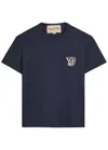 Valentino Garavani Logo-embroidered Cotton T-shirt In Blue