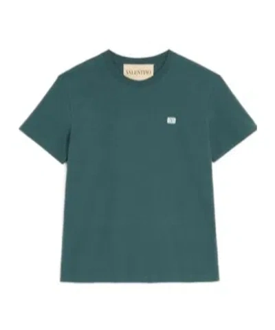 Valentino Garavani T-shirt With Signature Vlogo In Green