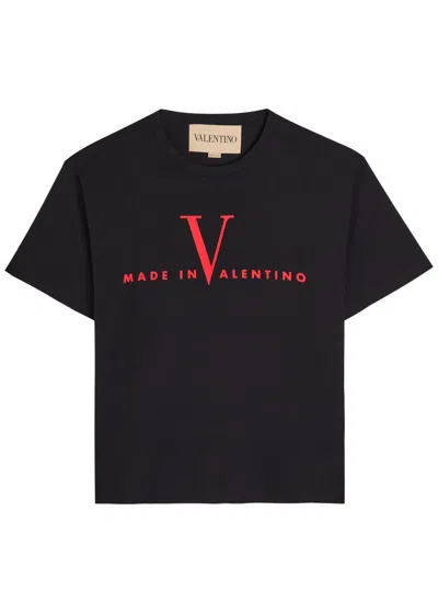 Valentino Crew Neck Short Sleeve T-shirt Design In Black