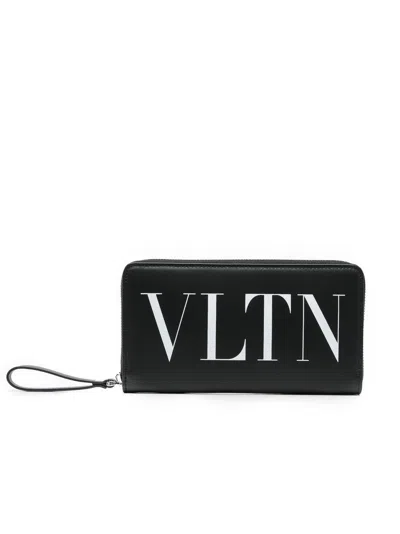 Valentino Garavani Vltn Zip Around Continental Wallet In Black