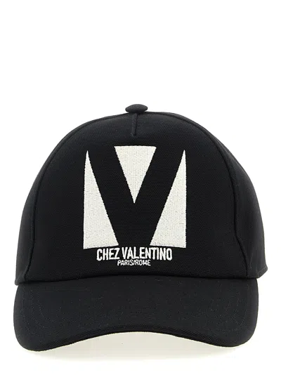 Valentino Garavani Logo-embroidered Cotton Baseball Cap In Black