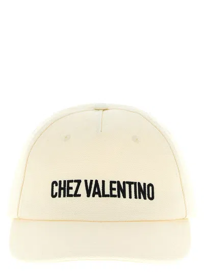 Valentino Garavani Logo-embroidered Cotton Baseball Cap In Cream