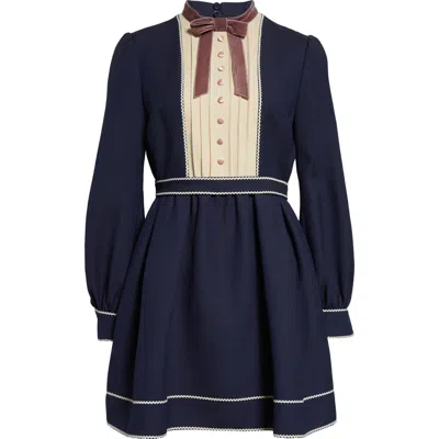 VALENTINO VALENTINO GARAVANI LONG SLEEVE CREPE COUTURE MINIDRESS