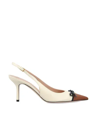 Valentino Garavani Low Shoes In Tobacco/ivory/black