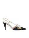Valentino Slingback Bowow Pumps Black With Bow In Black