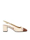 Valentino Leather Valet Du Roi Slingback Heels 60 In Nude