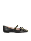Valentino Garavani Mary-jane Bowow Ballerina In Kidskin With Studs Woman Black 35 In Multi