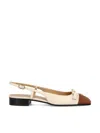 Valentino Slingback Ballerinas In Butter White/tobacco