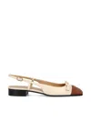 Valentino Slingback Ballerinas In Butter White/tobacco