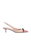 Valentino Garavani Destal Nude Shoe Pink Toe With Black Bow In Candy/rose Water