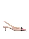 Valentino Garavani Destal Nude Shoe Pink Toe With Black Bow In Candy/rose Water