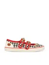 Valentino Off-white & Black Dollyboard Sneakers In Classic Red