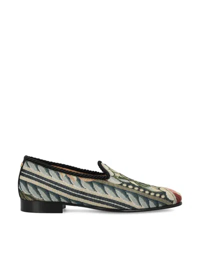 Valentino Garavani Embroidered Slip-on Shoes In Multi
