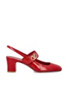 Valentino Garavani Vlogo Locker 60 Mary-jane Slingback Pumps In Patent Leather In Red V