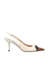 Valentino Bow Detailed Pointed Toe Pumps In White