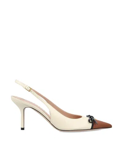 Valentino Garavani Valentino Bow Detailed Pointed Toe Pumps In White