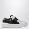 Valentino One Stud Xl Low-top Sneaker In Nappa Leather And Jacquard Toile Iconographe Technical Fabric In White