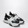 Valentino True Act Leather-trimmed Mesh And Rubber Sneakers In Black