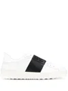 Valentino Blue Calf Leather Bos Taurus Low Top Sneakers In White