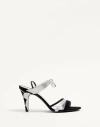 Valentino 85mm L'une Et L'autre Sandals In Black/crystal