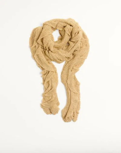 Valentino Garavani Lurex Knitted Scarf Woman Gold Uni