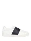 Valentino Garavani Minimalist Leather Sneakers With Contrasting Stripe Detail And Vlogo Signature In White